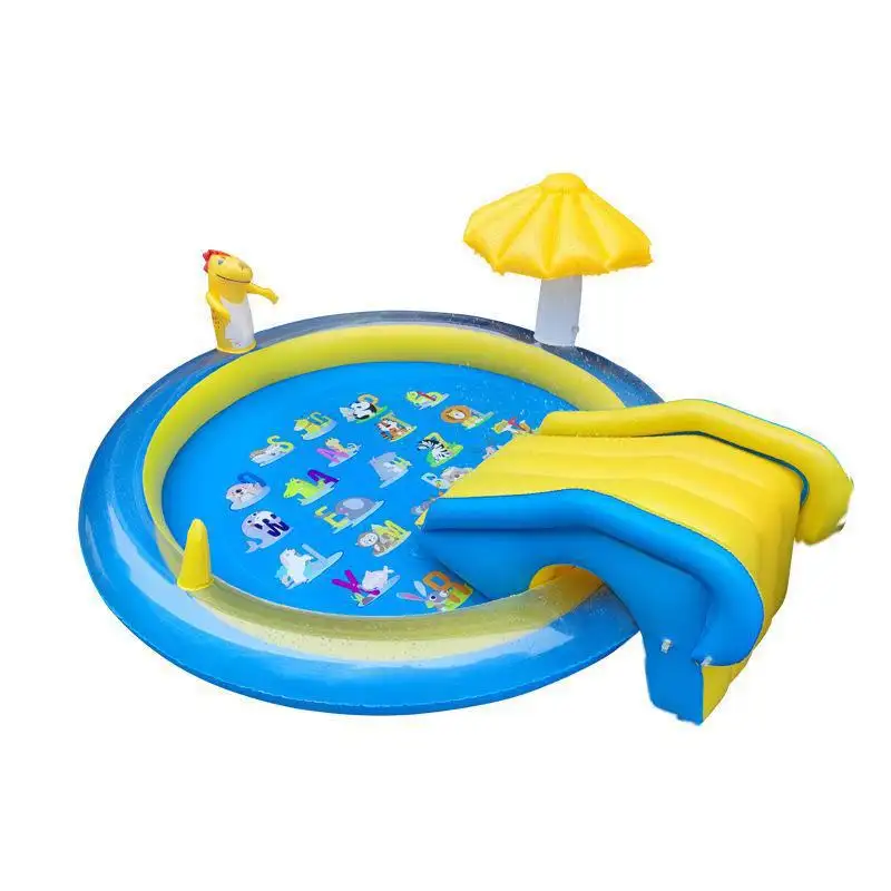 Sommer Outdoor aufblasbare Kinder Wasserspiel Spray Splash Pool Wasserspiel Spielzeug Schwimmbad mit Rutsche