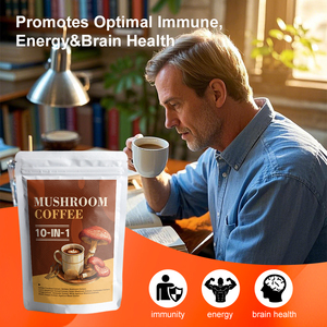 AMULYN 60 porciones 10 en 1 Super Mushroom Coffee Powder Bitter Taste Paquete OEM Café negro saludable con champiñones - Product Image 4