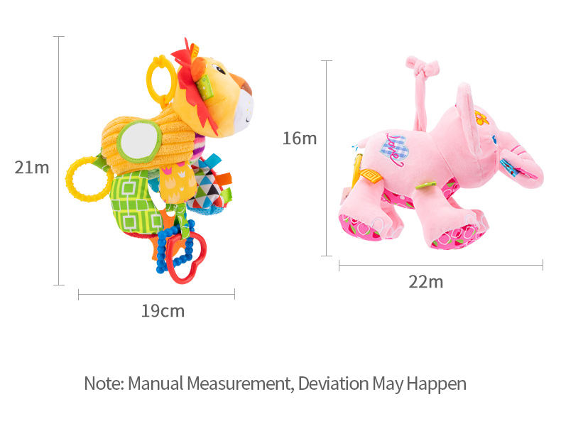 Infant Pram Lullaby Toy Vibrating Donkey Lion Plush
