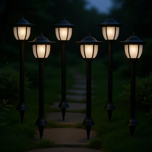 6pcs LED Noir Lumières de Chemin Solaire Extérieur - Product Image 2