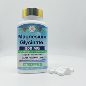 Tableta de glicinato de <span class=keywords><strong>magnesio</strong></span> de alta absorción compatible con huesos, corazón, músculos y energía, suplemento dietético sin gluten sin OGM - Product Image 3