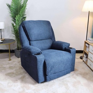 Fauteuil inclinable fonctionnel pour personnes âgées, en tissu, style européen, pour salon, cinéma, avec fonction massage, fauteuil individuel rembourré - Product Image 2