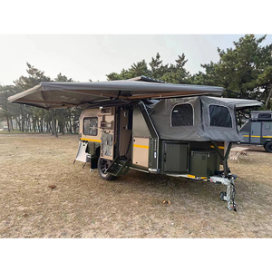 Nouvelle conception de caravane pop-top avec double espace extensible, remorque de voyage avec frein électrique pour le camping tout-terrain - Product Image 2