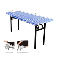 Housses de table en plastique jetables, rectangulaires, ajustées, imperméables, résistantes à l'huile, faites à la main, personnalisables, pour fêtes d'anniversaire d'enfants, élastiques