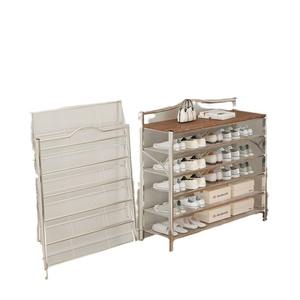 Modern Foldable <b>Shoe</b> <b>Rack</b> Iron Multi Layer Adjustable Space Saving Freestanding Storage Cabinet Minimalist Design Home Use - Product Image 1