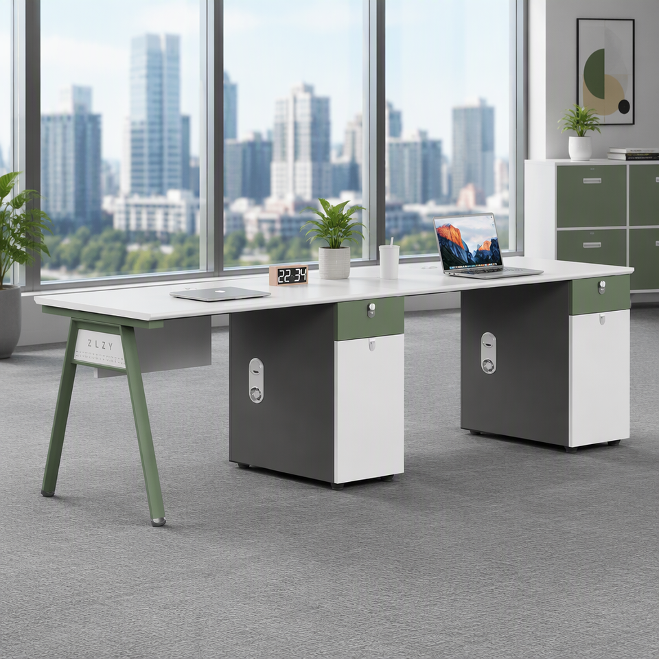 Computerized Leg Computer Office Desk Workstation Modular Modern Furniture Wooden Top ...