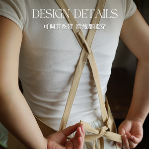 Sweet Style Lace Apron Cotton Solid Color Water Repellent Cooking Daily Use - Product Image 2