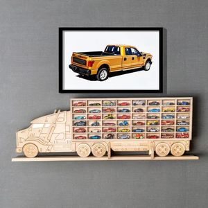 Organizzatore di stoccaggio per auto giocattolo <span class=keywords><strong>in</strong></span> <span class=keywords><strong>legno</strong></span> per vivaio contiene 48 auto pressofusi autoportanti o da parete ripiano per auto - Product Image 5