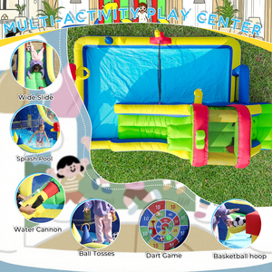 Comercial niños fiesta húmedo seco inflable Casa de rebote tobogán de agua gorila Combo con <span class=keywords><strong>piscina</strong></span> de salpicaduras, escalada, soplador, cesta, Diana - Product Image 5