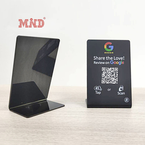 <strong>Custom</strong> 13.56Mhz NTAG 213 Nfc <strong>google</strong> Review Stand Acrylic Qr Code Table Display Stand - Product Image 1