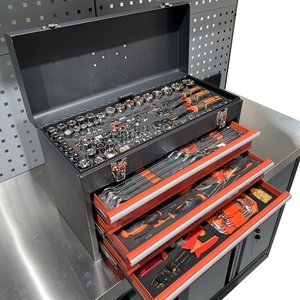 408pcs 조합 도구 서랍 슬라이드 3-서랍 차고 작업장 소켓 렌치 세트 도구 상자 세트 - Product Image 2