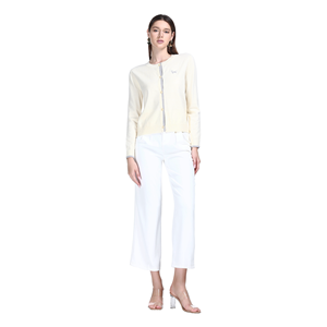 <span class=keywords><strong>Cardigan</strong></span> da Donna a Collo Tondo con Maniche Lunghe, Ricamo Animale e Bottoni, in Maglia Solida, Minimalista Casual Primavera Autunno 2026 - Product Image 4