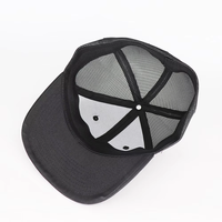 3D geborduurde logo zwarte trucker pet met platte klep en mesh achterkant