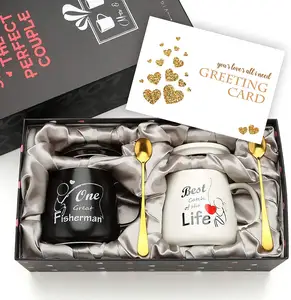 15 UNZEN Kaffee Paar Tassen Geschenk Set Einzigartige Verlobung Hochzeit Geschenke für Paare