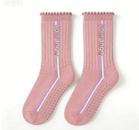 Calcetines Antideslizantes para Pilates, Antibacterianos, Transpirables, de Secado Rápido, de Algodón Orgánico Peinado, Muestra Gratis, para Ejercicios con Reformer
