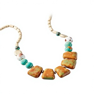 Collier Statement Multicouche de Qualité Supérieure pour Femme, Perles en Résine et Acrylique, Chaîne à Maillons, Design Géométrique, Bijou de Fête, Cadeau - Product Image 4