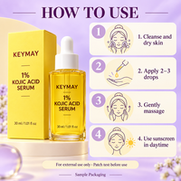 Sérum Visage Végétalien Éclaircissant, Hydratant, Blanchissant et Raffermissant à 1% d'Acide Kojique, Vitamine C et Acide Hyaluronique, Marque Blanche, OEM ODM, Soins de la Peau