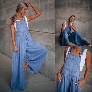 Stylish Sleeveless <strong>Women</strong> <strong>S</strong> Denim <strong>Dungarees</strong> Trendy Crossborder Shoulder Pants for Foreign Trade - Product Image 5