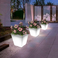 Lumineux Cylindrique Pot De Fleur Lumière En Plein Air Centre Commercial Hôtel Cour Villa Décoratif LED Boîte À Lumière Bar Ensembles De Meubles