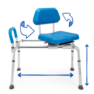 Chaise de douche de banc de transfert de bain coulissante en aluminium antidérapant pour personnes âgées handicapées - Product Image 4