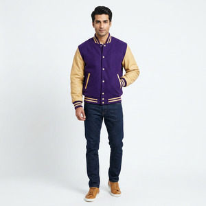 Chaqueta universitaria de béisbol de alta calidad 2026, estilo urbano personalizado, para invierno, con parche bordado con letras personalizadas, 100% algodón, estilo universitario. - Product Image 1