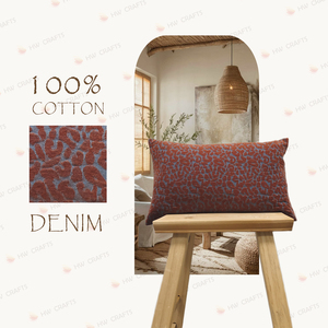 Funda de Almohada de Mezclilla Lavada con Diseño de Corazón de Chenilla Jacquard de 30*50CM, Fundas de Cojín de Algodón y Mezclilla, Fundas de Almohada Modernas de Estilo Rústico - Product Image 2