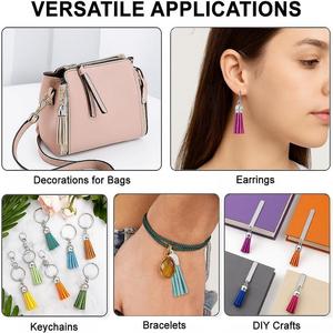 Pompons en Faux Daim avec Embouts Dorés, 20 Couleurs, Pompons Artisanaux pour Boucles <span class=keywords><strong>d</strong></span>'Oreilles, Bracelets et Emballage Cadeau - Product Image 4