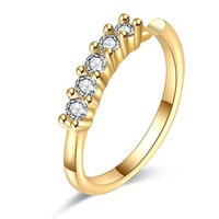 Cincin Hidung Tembaga Gaya Eropa Amerika Model Bintang Lima Berlapis Mikro Zirkon Warna-warni Modis