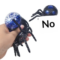 Nouveau jouet anti-stress en caoutchouc pour Halloween, araignée dorée et noire scintillante, simulation fantaisie, style farce, jouet souple pour garçons et filles