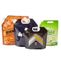 Sacs en plastique personnalisés 1L 2L 3L 4L 5L pour savon liquide et shampoing, design unique autoportant, avec bec verseur et bouchon pour lessive