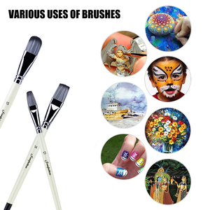Rifornimenti di arte 15Pcs Pennello Set Manici In Legno Professionale Spazzole di Pittura Kit per Olio Acrilici Acquerello Gouache - Product Image 6
