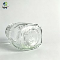 Pot en verre rond de 280 ml, qualité alimentaire, avec col fileté, transparent, pour miel, confiture, bonbons, fruits secs, vente en gros