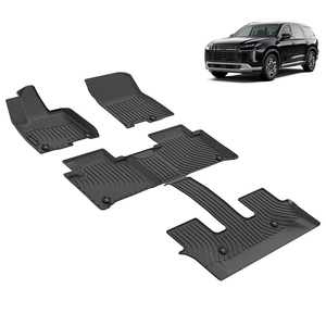 Tapis de sol de voiture 3D TPE toutes saisons pour <span class=keywords><strong>Hyundai</strong></span> Palisade Hybrid LX3 2025 7 places 9 places, tapis de sol de voiture double couche - Product Image 2