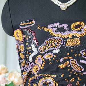 Đầy Màu Sắc Thêu Hoa Mô Hình Pháp Vải Tuyn Nhiều Màu Phi Nặng Thêu <span class=keywords><strong>Sequin</strong></span> Ren Vải Cho Phụ Nữ Buổi Tối Ăn Mặc - Product Image 3