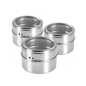 Thép không gỉ hoặc tinplate gia vị hộp thiếc hạt tiêu Shaker muối có thể với cửa sổ rõ ràng và nam châm - Product Image 3