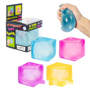 Needoh Style Ice Cube Maltose Squeeze Toy Colorful Transparent Stress Relief Cube For Kids Adults And Desk <b>Fidget</b> Play - Product Image 2