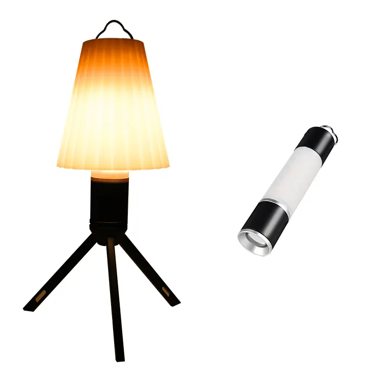 Linterna multifunción con zoom para acampar, Kit de linterna colgante de tienda impermeable, lámpara de mesa LED recargable, luz de acampada