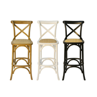 Tabouret haut chaise à dossier croisé en bois d'événement de mariage en bois courbé commercial thonet tabouret de bar