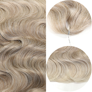 Pour les cheveux Noble 24 pouces pour Ombre Blonde tissage doux corps vague Crochet tresses <span class=keywords><strong>queue</strong></span> <span class=keywords><strong>de</strong></span> <span class=keywords><strong>cheval</strong></span> 3 pièces ensemble haute température faux Extensions - Product Image 6
