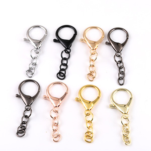 Porte-clés à fermoir mousqueton en alliage de zinc plaqué, chaîne métallique, accessoires de bijoux DIY, design ligne, fournitures artisanales faites à la main, Printemps 2025 - Product Image 1