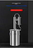 Distillateur d'huiles essentielles, machine à eau pure, équipement de brassage de liqueur, de vin et de fruits, semi-automatique à 2 tours en acier inoxydable, 12-60L