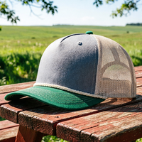 Gorra Trucker Country Western con Cordón, 100% Poliéster, Unisex, Color Caqui, Malla Transpirable, Cierre a Presión, para Trabajo al Aire Libre, OEM, Moda