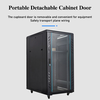 Armoire rack sur pied 19 pouces 18U-42U en acier laminé à froid noir, protection IP20, pour centre de données DIY