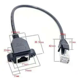 Kabel jaringan adaptor Pria Wanita, 1m 20m CAT6 UTP Ethernet RJ45 ekstensi untuk komputer