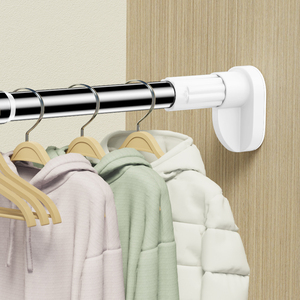 Haute qualité court extensible chargé vêtements de blanchisserie tiges suspendues support de rangement réglable pour <span class=keywords><strong>armoire</strong></span> de chambre - Product Image 2