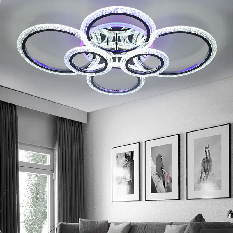 Pop Lamp Smart Control Dimming Lighting Hanging Chandelier Acyclic Bedroom 280W LED Ceiling Light