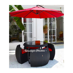 Thiết kế độc đáo mây ngoài trời Bàn và ghế thiết lập với ô trống bảng và ngoài trời tam giác ghế - Product Image 4