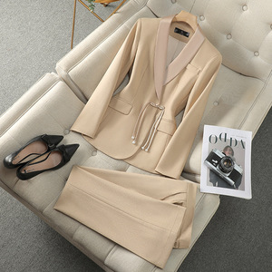 Women's Suit Set Solid Color Polyester Satin Anti-Wrinkle Professional Casual Wear - Product Image 2