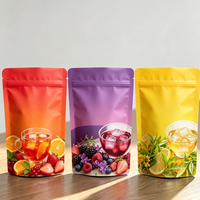 Sacs d'emballage personnalisés multi-styles en plastique pour thé et café avec options de fermeture éclair à encoche et de trou de suspension