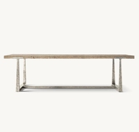 Table à manger extensible rectangulaire sur mesure avec support en T, mobilier de maison, ensemble de salle à manger, tables à manger modernes